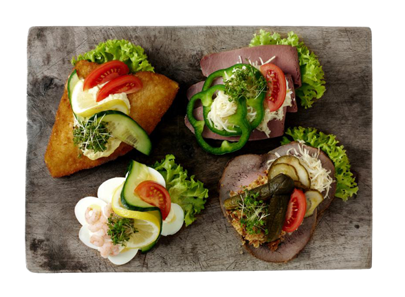 Luksus smørrebrød på franskbrød